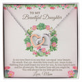To My Beautiful Daughter - My Little Girl To Me Interlocking Hearts Necklace