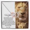 To My Daughter - This Old Lion Will Always Have Your Back Interlocking Hearts Necklace