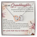 To My Granddaughter Interlocking Hearts Necklace Message Card