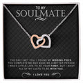 To My Soulmate Necklace Necklace For Soulmate Interlocking Hearts Necklace