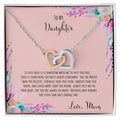 To My Daughter If Ever There Is A Tomorrow - Love Mom Interlocking Hearts Necklace
