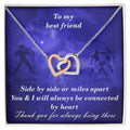 Aquarius To Gemini Best Friend Interlocked Hearts Necklace Interlocking Hearts Necklace