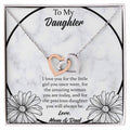 To My Daughter I Love You For The - Mom & Dad Interlocking Hearts Necklace