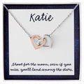 Shoot For The Moon Interlocking Hearts Necklace