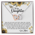 A Mother & Daughter'S Bond - Necklace With Message Card Interlocking Hearts Necklace