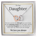 To Our Daughter Rose Gold Interlocking Heart Necklace Interlocking Hearts Necklace