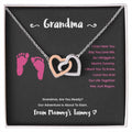 Grandma I Can Hear You Say You Love Me - Pink Version Interlocking Hearts Necklace