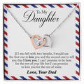 To My Daughter - Left With Two Breaths Interlocking Hearts Necklace