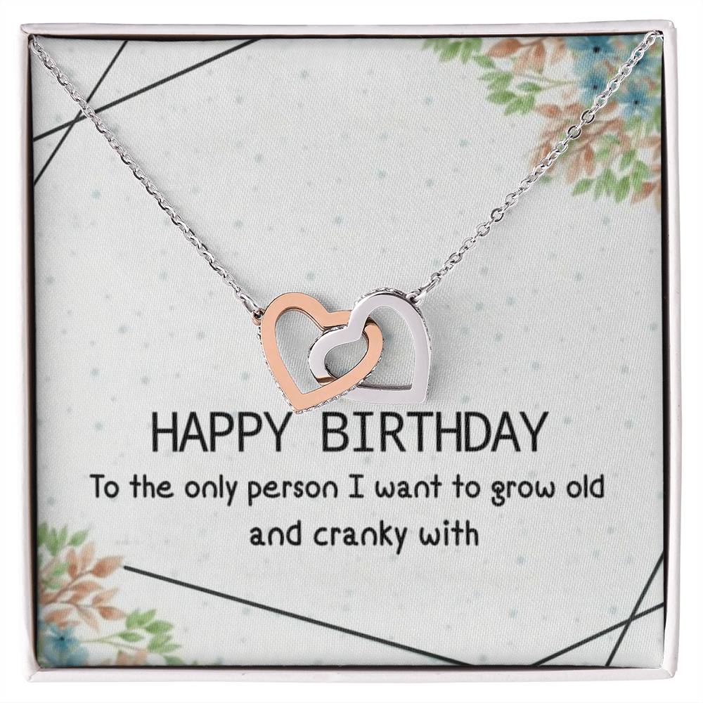 Happy Birthday Interlocking Hearts Necklace