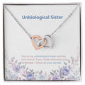 Unbiological Sister Jewelry Heart Necklace -Birthday Or Wedding Gift Interlocking Hearts Necklace