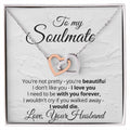 Linked Hearts Necklace Gift For Soulmate Interlocking Hearts Necklace