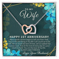 1St Anniversary Gift For Wife 1St Wedding Anniversary One Year Anniversary Gifts First Year Anniversary First Anniversary Gift For Her Interlocking Hearts Necklace