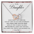 My Daughter - I Will Always Carry You In My Heart Interlocking Hearts Necklace