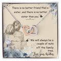 My Little Sister Two Hearts Necklace Loving Sister Gift Chain Funny Sister Present Interlocking Hearts Necklace