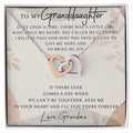 To My Granddaughter Interlocking Hearts Necklace Message Card