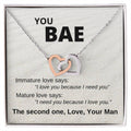 You Bae Linked Hearts Gift For Girlfriend Interlocking Hearts Necklace