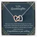 May Your Love Never Die - Granddaughter Wedding Gift Interlocking Hearts Necklace