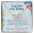 Happy Birthday Sister Gift Sisters Birthday Necklace Happy Birthday To My Sister Sister Jewelry Gift With Message Card Interlocking Hearts Necklace