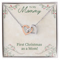To My Mommy - First Christmas As A Mom - Interlocking Heart Necklace Interlocking Hearts Necklace