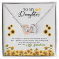 To My Daughter Jewelry From Mother You Are My Sunshine Interlocking Hearts Necklace