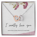 Gift For Girlfriend - Gift For Wife - Gift For Partner - Interlocking Hearts Necklace