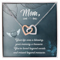 Mom Your Life Was A Blessing - Interlocking Heart Necklace Interlocking Hearts Necklace