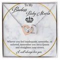 To My Badass Baby Mama Interlocking Hearts Necklace
