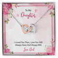 To My Daughter From Dad Interlocking Hearts Necklace