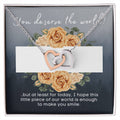 My World - Stainless Steelrose Gold Interlocked Hearts Necklace And Card Interlocking Hearts Necklace