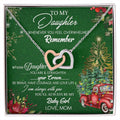 To My Daughter My Baby Girl Interlocking Hearts Necklace Christmas Message Card Gift From Mom