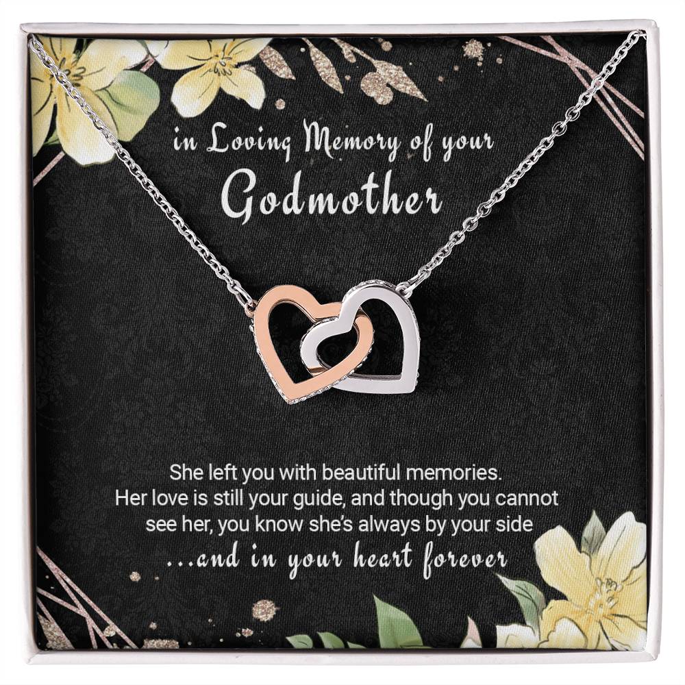 Loss Of Godmother Memorial Sympathy Gift Necklace Interlocking Hearts Necklace