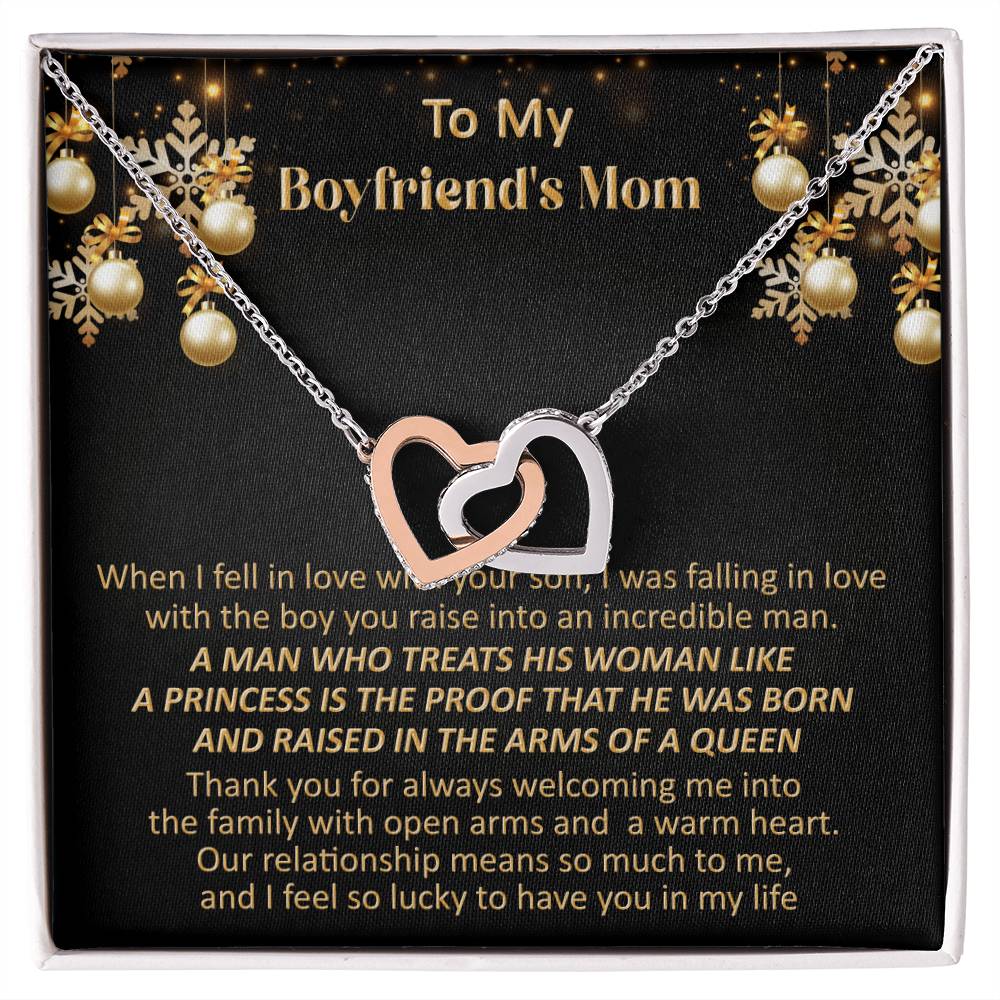Gift For Boyfriend'S Mom Christmas - Welcome Me - Interlocking Interlocking Hearts Necklace