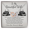 To My Beautiful Wife - Forever Heart Interlocking Hearts Necklace