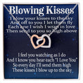 Blowing Kisses Remembrance Necklace Gift Interlocking Hearts Necklace