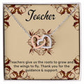 Teacher Gift Interlocking Hearts Necklace