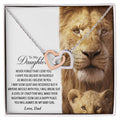 To My Daughter - This Old Lion Will Always Have Your Back Interlocking Hearts Necklace