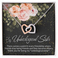 To My Unbiological Sister Interlocking Hearts Necklace