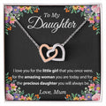 To My Daughter Necklace From Mum - To My Daughter Necklace From Dad Interlocking Hearts Necklace