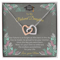 Two Hearts For Daughter'S Graduation Necklace. Interlocking Hearts Necklace