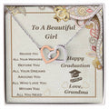 Interlocking Heart Necklace For Granddaughter Graduation Gift Interlocking Hearts Necklace