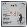 Interlocked Never-Ending Love Necklace For Believer Graduate Daughter Interlocking Hearts Necklace