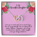 To My Beautiful Daughter - Interlocking Heart Necklace Interlocking Hearts Necklace