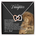 To My Daughter - This Old Lion Will Always Have Your Back - Necklace Interlocking Hearts Necklace
