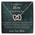 Mom Wedding Gift Bride To Mom Gift Daughter To Mother Wedding Gift Interlocking Hearts Necklace