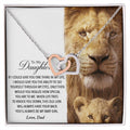 To My Daughter - This Old Lion Will Always Have Your Back Interlocking Hearts Necklace