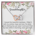 To My Granddaughter - I Love You Interlocking Hearts Necklace