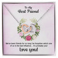 Best Friens Double Hearts Gift .We'Ve Been Friends So Long Interlocking Hearts Necklace