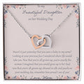 To My Daughter Wasn'T It Just Yesterday - Love Mom Interlocking Hearts Necklace