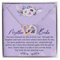 Mother Of The Bride Interlocking Hearts Necklace Message Card