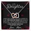 To My Daughter - You Are My Heart - Unique Heart Bonding Necklace Gift Set Interlocking Hearts Necklace